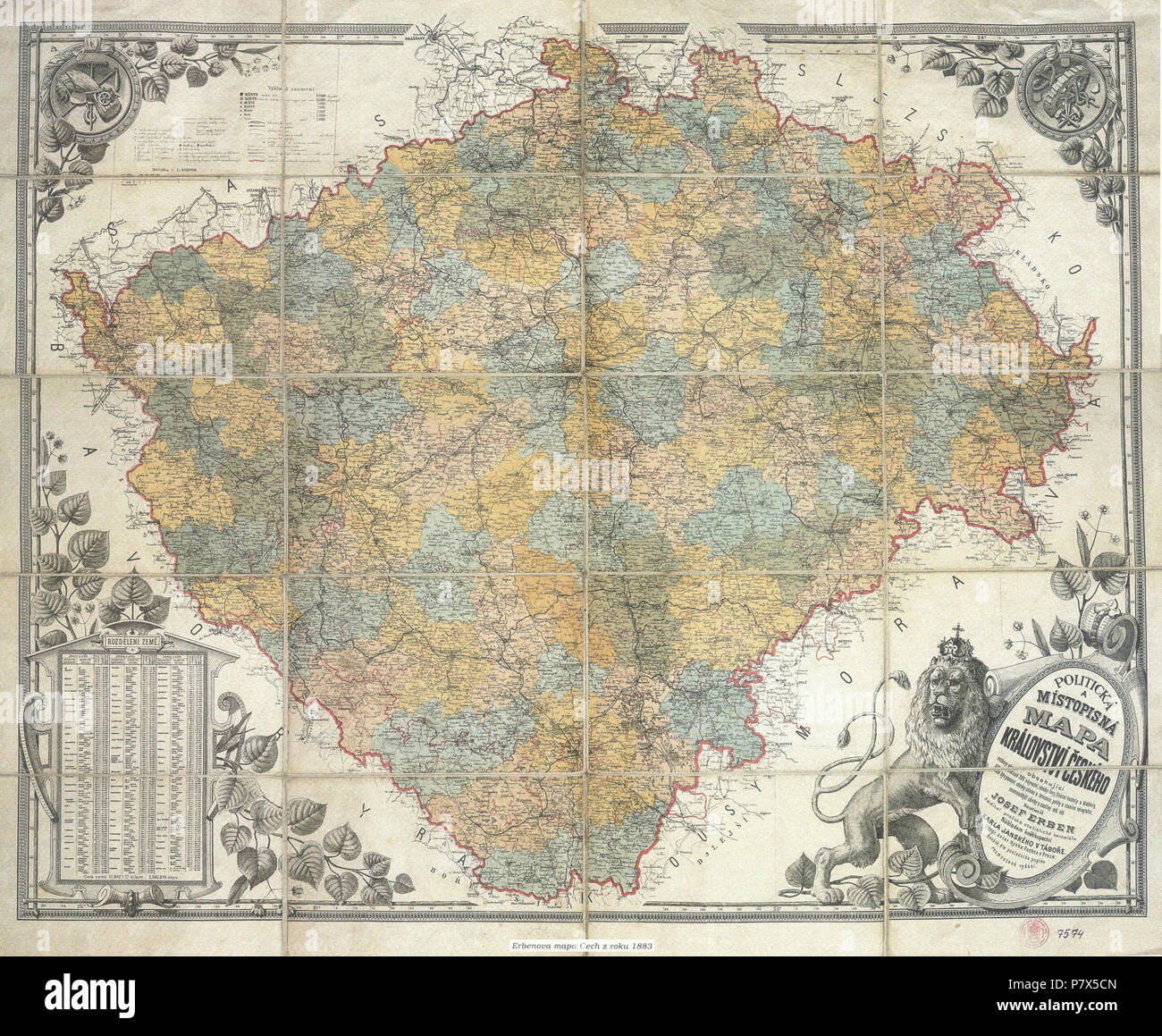 146 Erbenova mapa Čech (1883 Stock Photo - Alamy