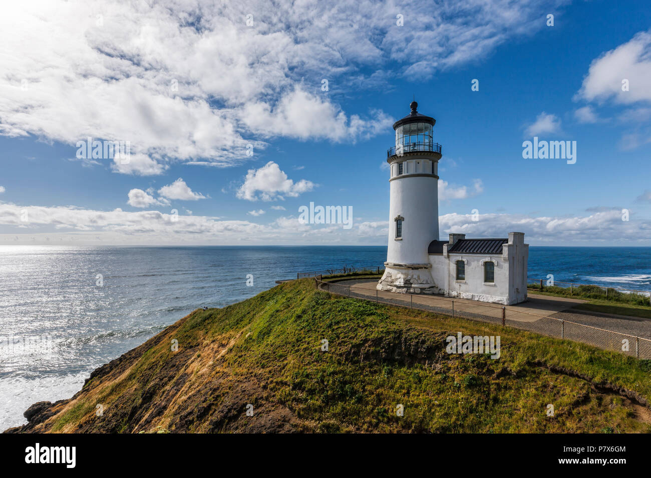 The vista at north head lighthouse in Ilwaco, Washington Stock Photo