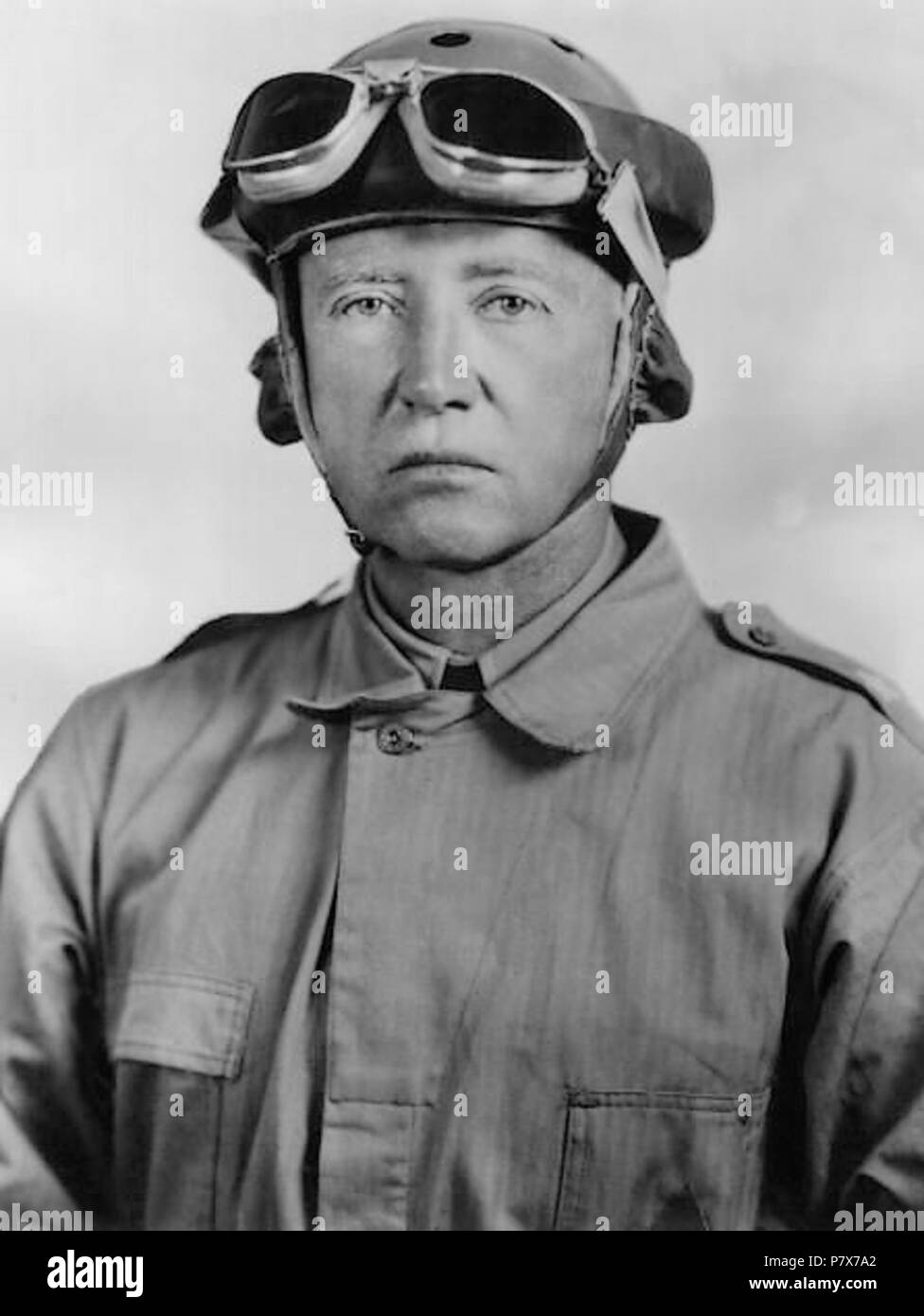 English: Portrait Of Patton In Tank Crew Gear . Unknown date 171 George S.  Patton 43 Stock Photo - Alamy