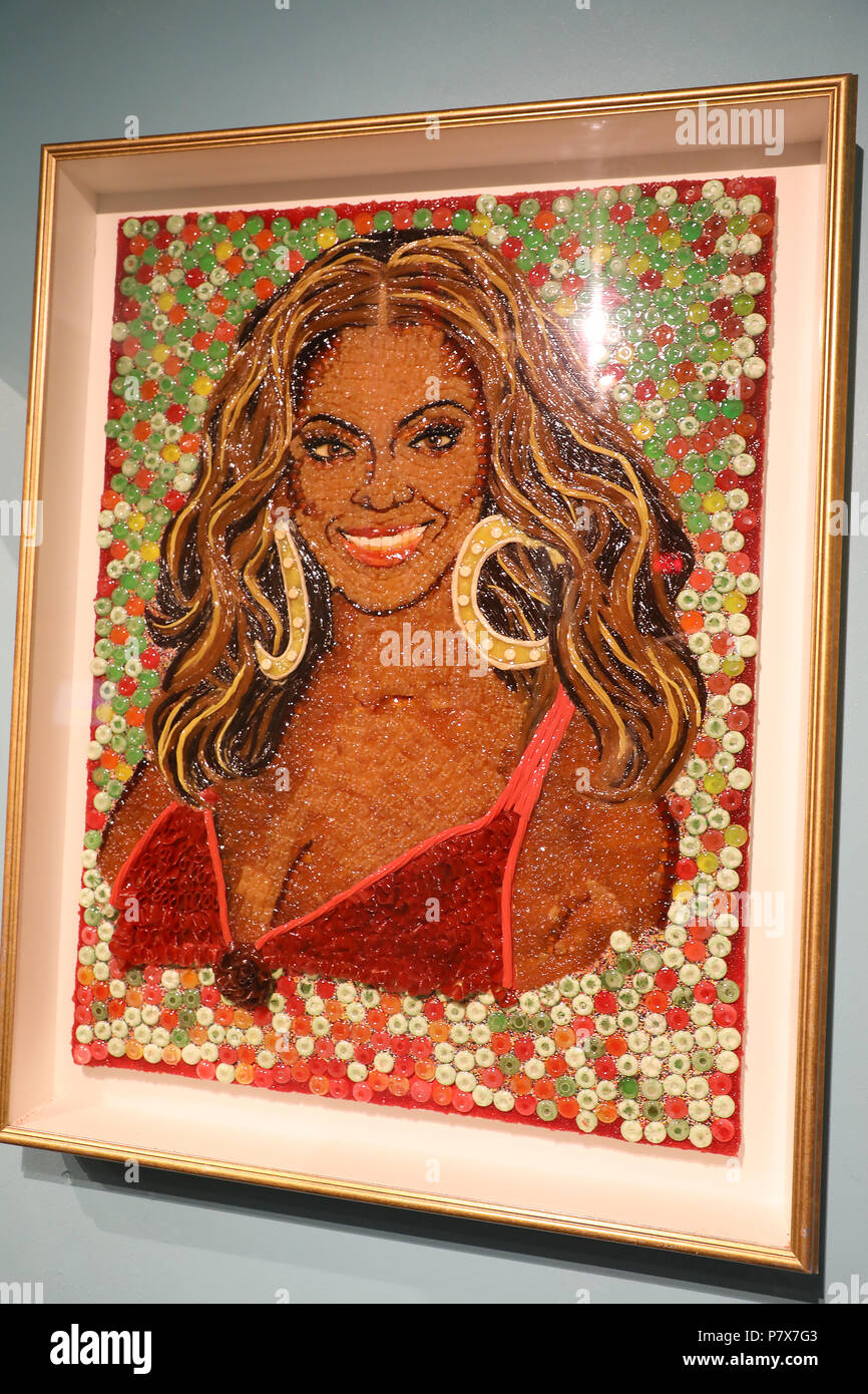 Beyonce Candy Mosaic Portrait at Ripley's Believe It or Not! Orlando, Florida Stock Photo