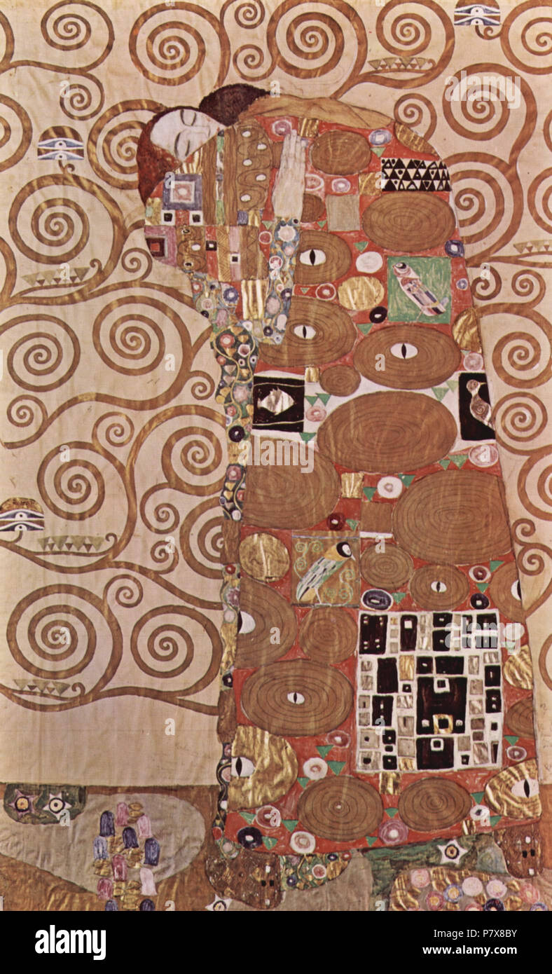 .  Deutsch: Entwurf für den Wandfries im Palais Stoclet in Brüssel, Detail: Die Umarmung  1905-1909 178 Gustav Klimt 031 Stock Photo