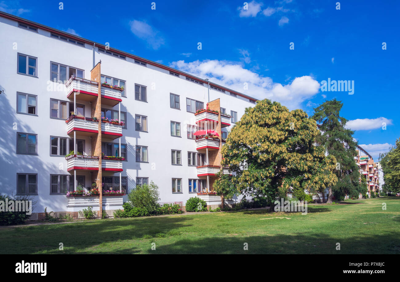 Berlin. Siedlung Siemensstadt. Architektur der Weimarar Republik. Neues Bauen Stock Photo