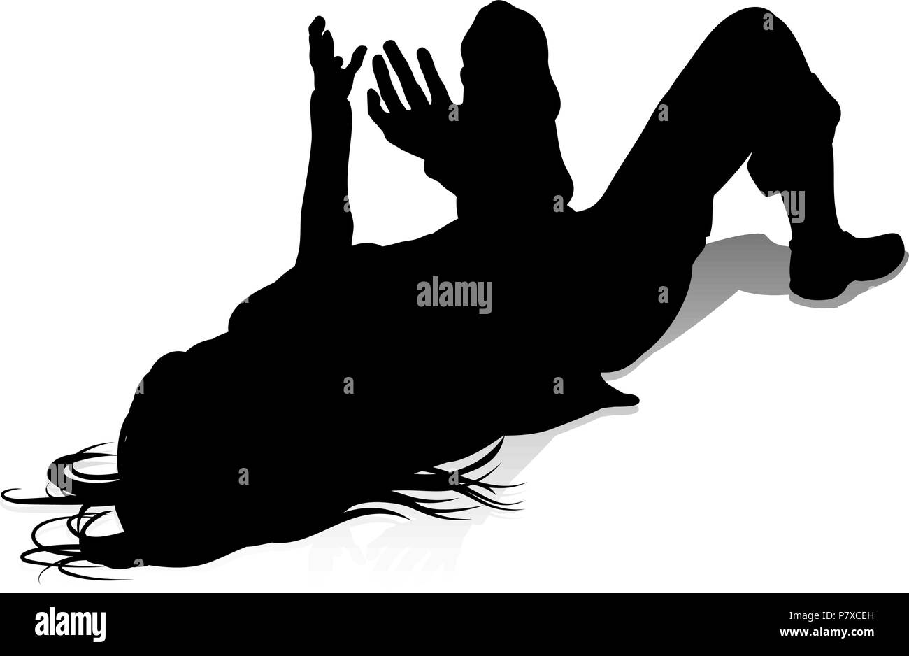 Young Person Silhouette Stock Vector