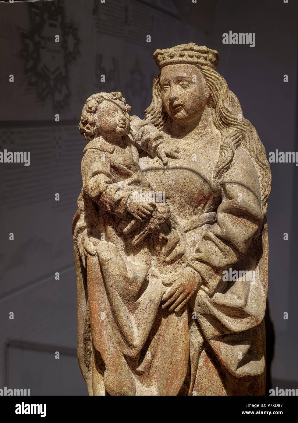 Madonna with child, 15. c., Lëtzebuerg City Museum, 14 rue du Saint-Esprit, Luxembourg, Luxembourg City, Europe Stock Photo