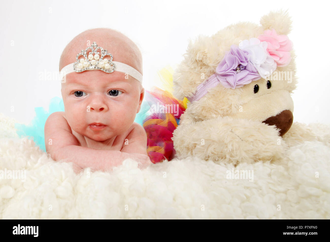 development baby girl laying on tummy Stock Photo Alamy