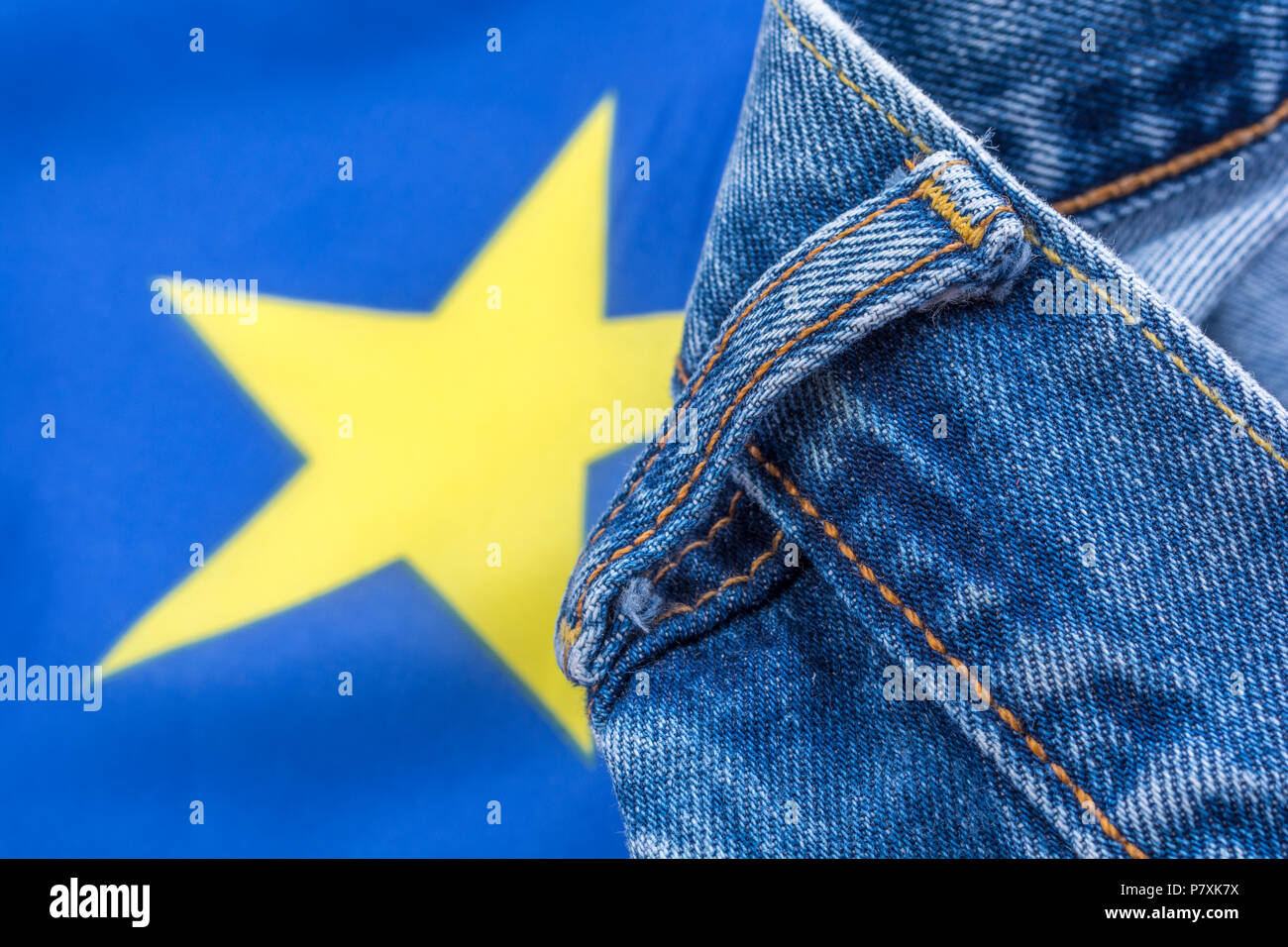 EU flag motifs with denim / jeans 