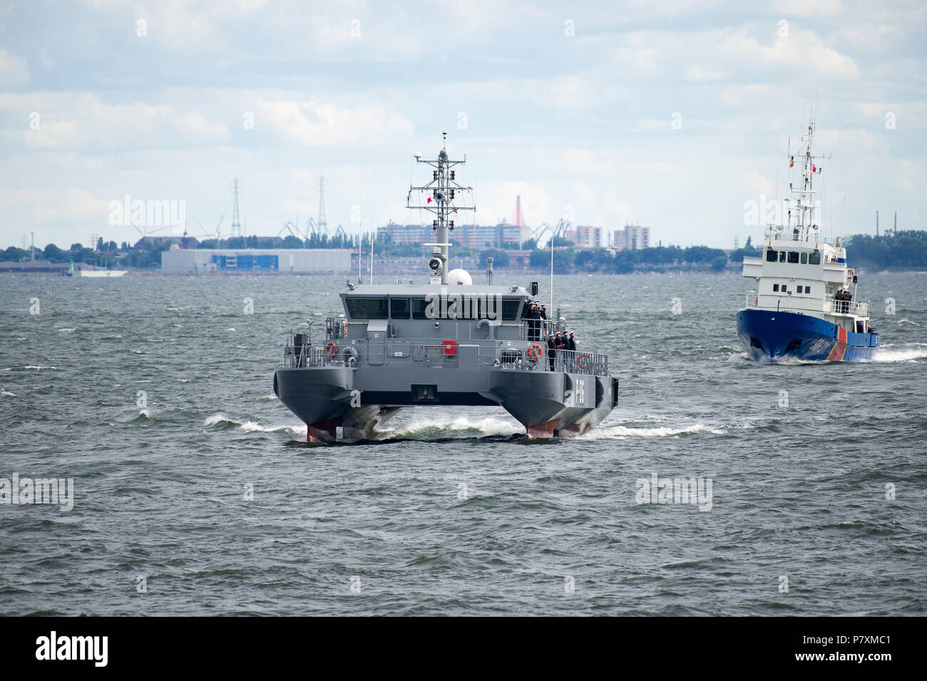 Skrunda-class patrol boat LVNS Cesis P06 during Naval Parade to celebrate 100th annversary of Polish Navy in Gdynia, Poland. June 24th 2018 © Wojciech Stock Photo