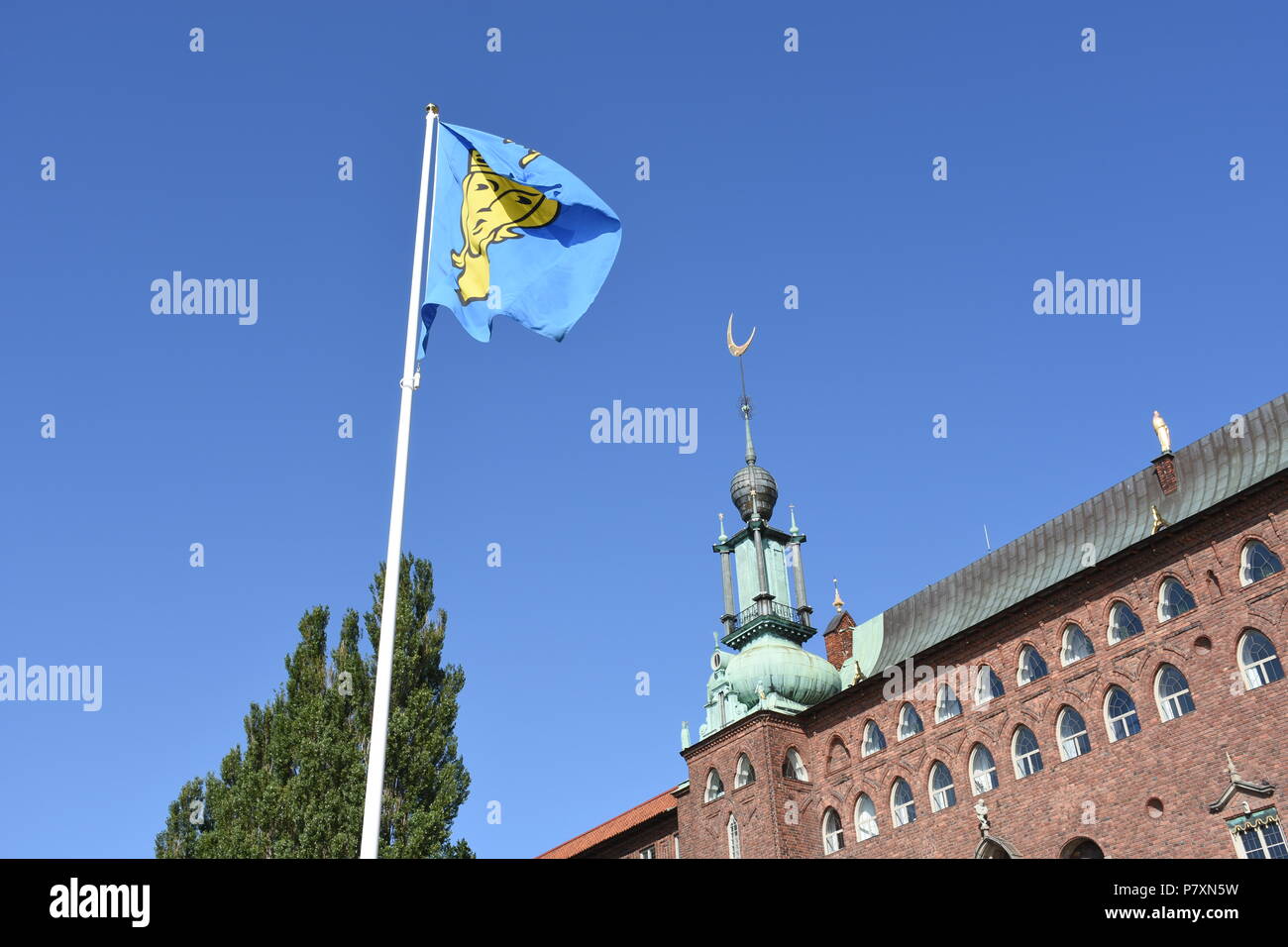 Stockholm Stadtzentrum Rathaus Stock Photo