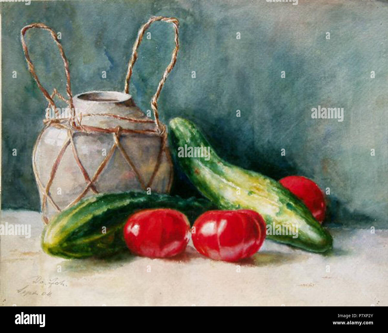 English: Stilleben mit Gurken . 1904 135 Dorothea Maetzel-Johannsen22 Stock Photo
