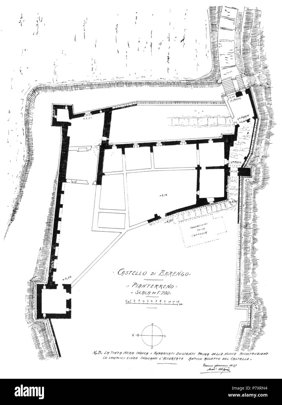 Italiano Castello di Barengo, pianterreno . January 1937 158 Fig 114