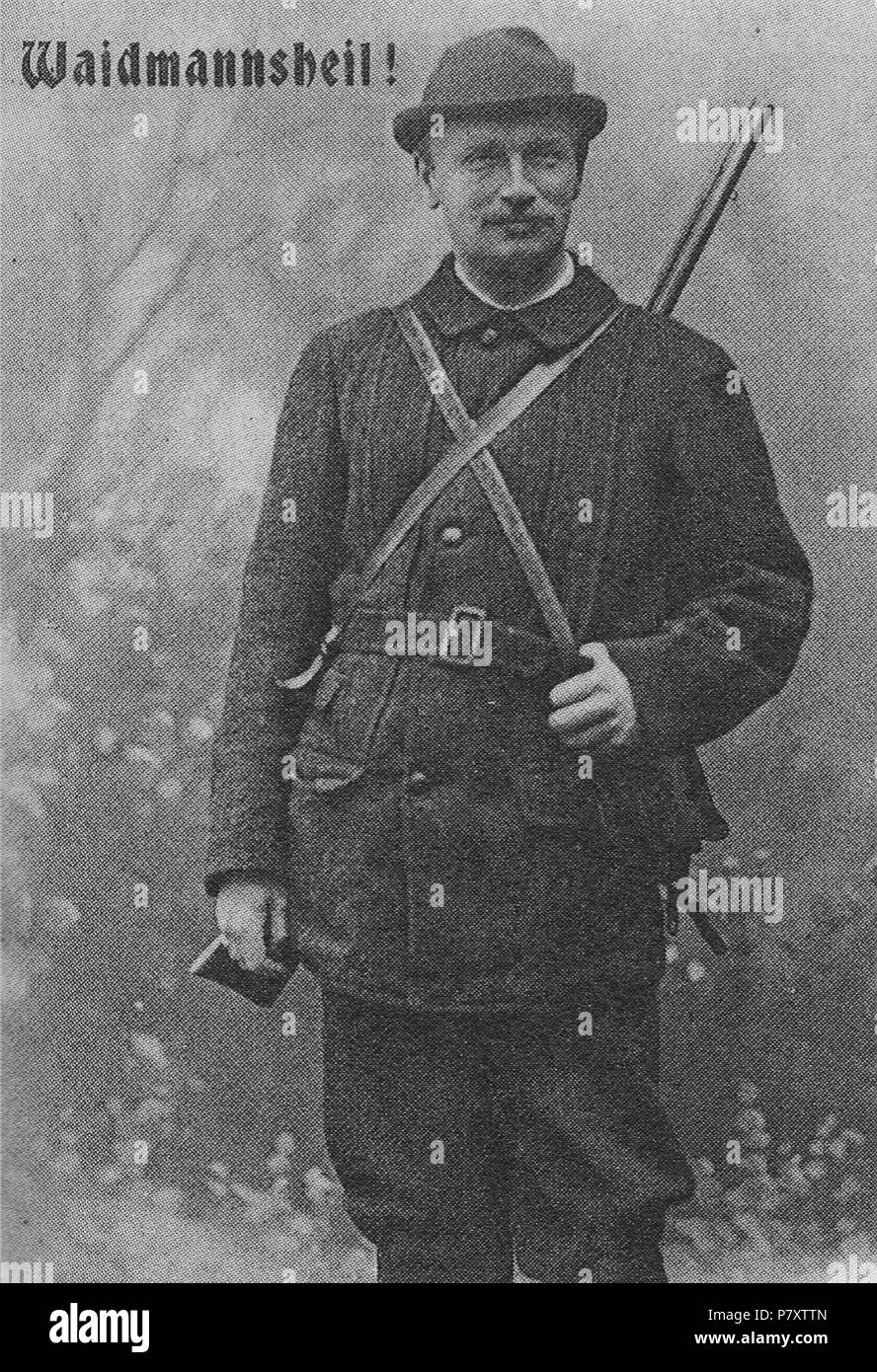 Deutsch: Friedrich August III. als Waidmann . circa 1908 164 Friedrich August als Waidmann Stock Photo