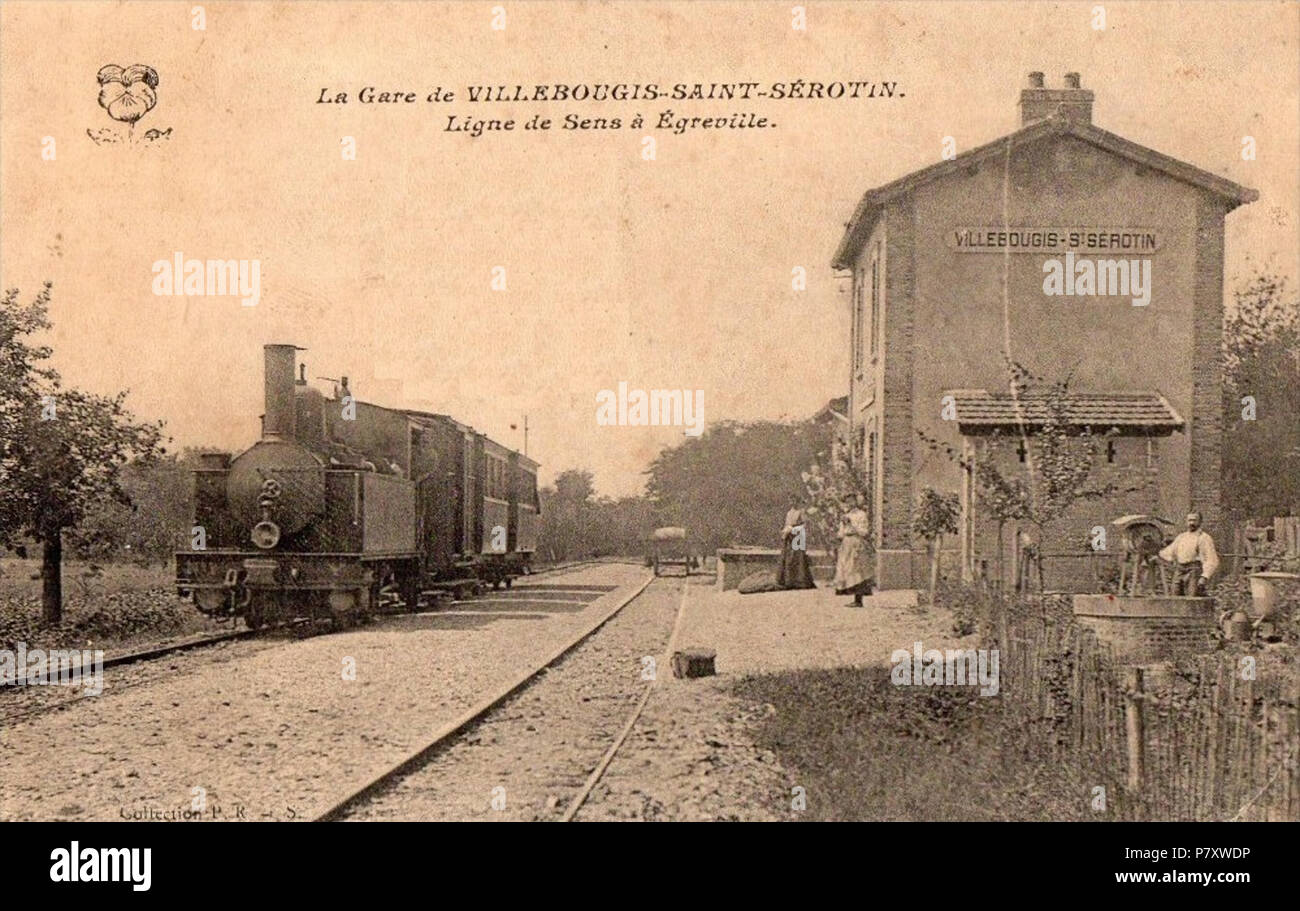 Français : Gare des Chemins de fer départementaux à Villebougis, sur la  ligne de Sens à Égreville. 89450 Villebougis. 1 January 1939 167 Gare CFD  de Villebougis-Saint-Serotin Stock Photo - Alamy