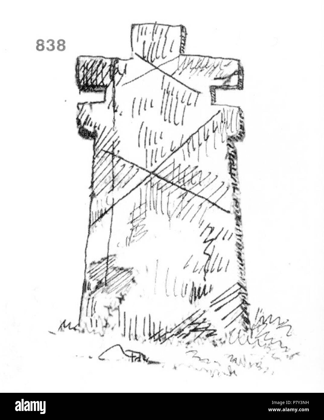 : 838.  -  ,    .  ;        .    -    .         . 15-20-. : 39x20x2,5 .   11..1919 . (. 5, . 12.) . 11 October 1919 210 Ivan Enchev-Vidyu Bulgarian Folk Crosses 838 Stock Photo