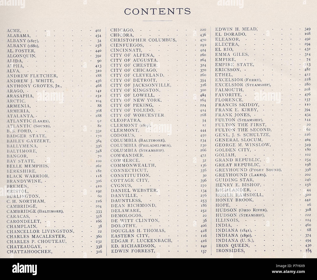 English American Steam Vessels, list of drawings (page 1 of 2). 1895