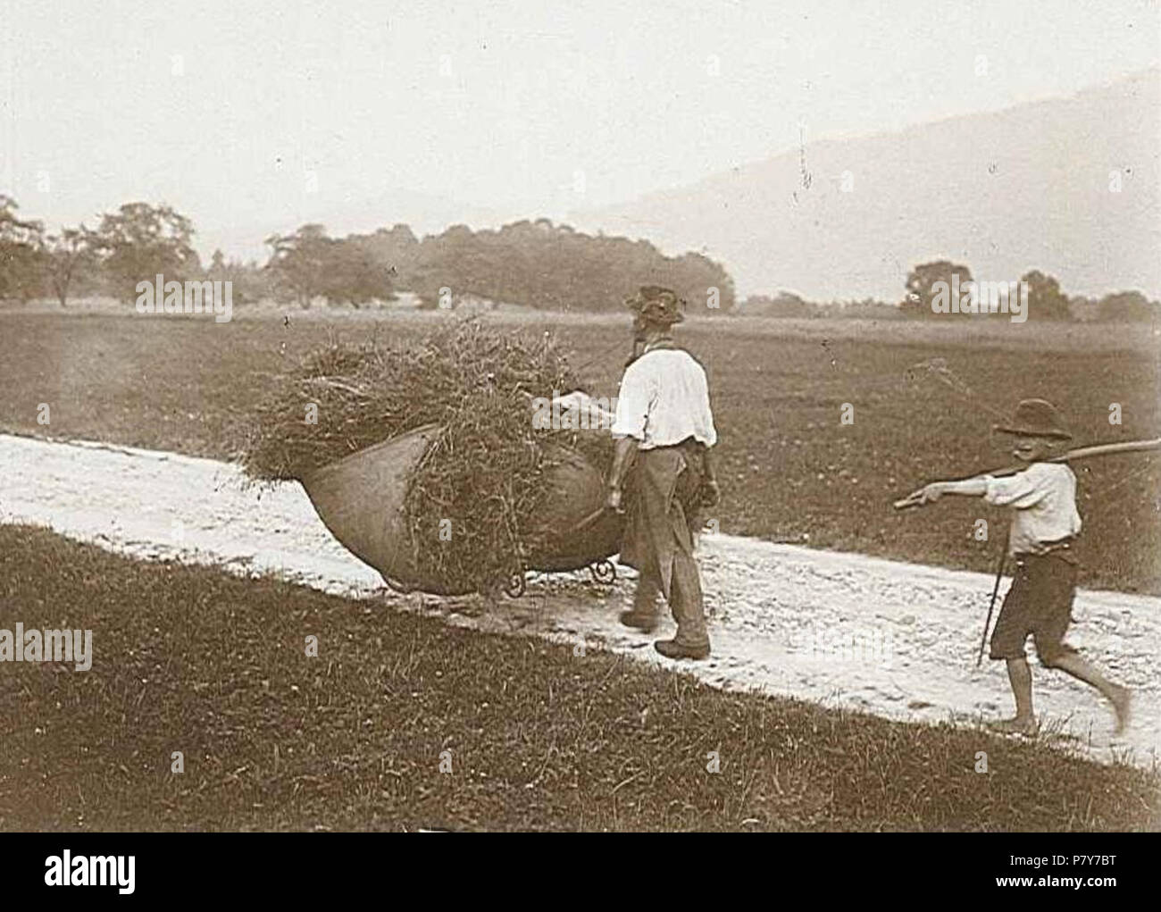 English A Peasant And His Son Return With Hay Gmunden Austria 1900 Deutsch Heimtransport Von Heu Gmunden 1900 20 July 1900 192 Heuernte 1900 Stock Photo Alamy