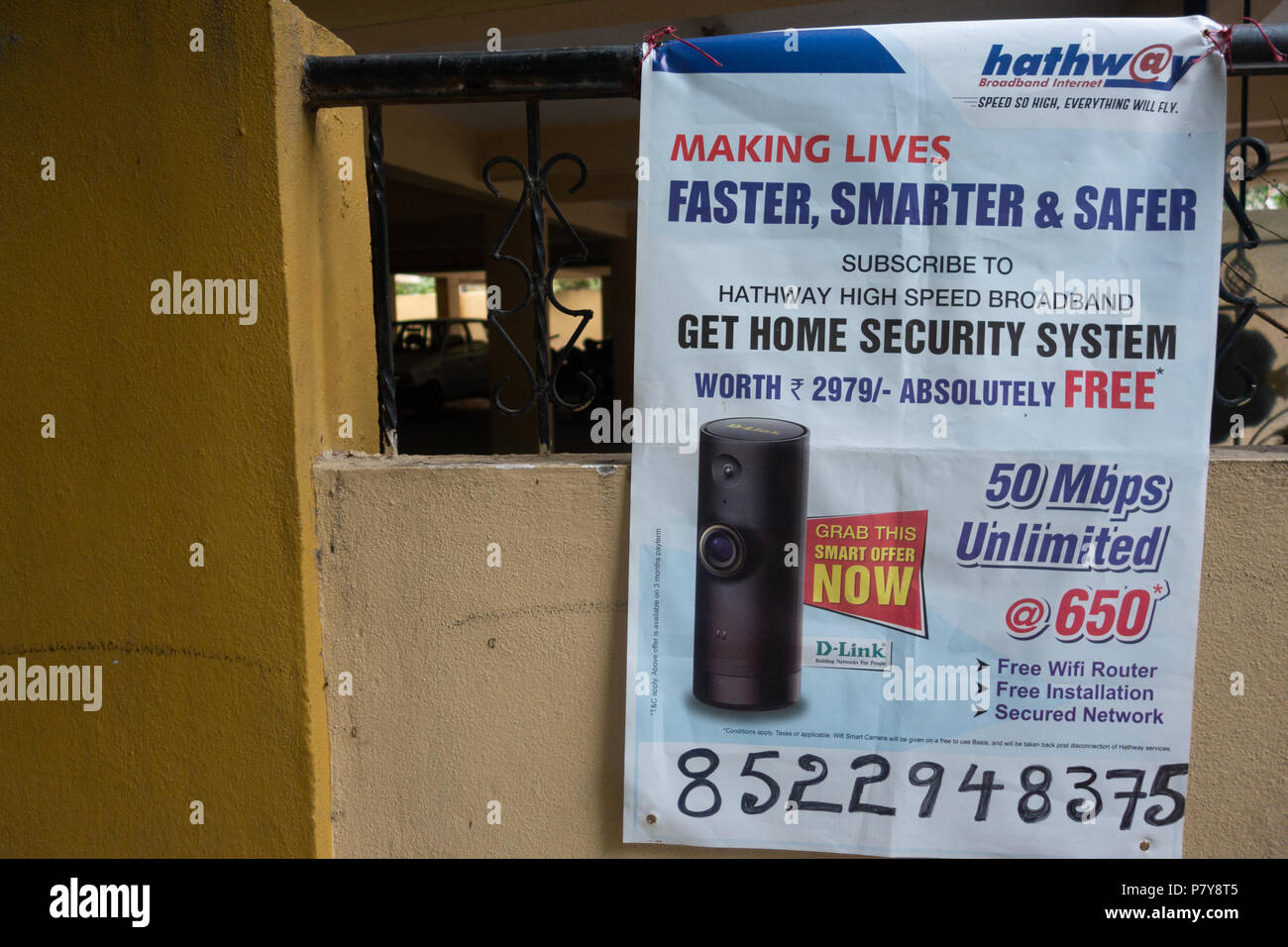 advertisements pasted on the wall of an apartment complex in free apartment advertising
