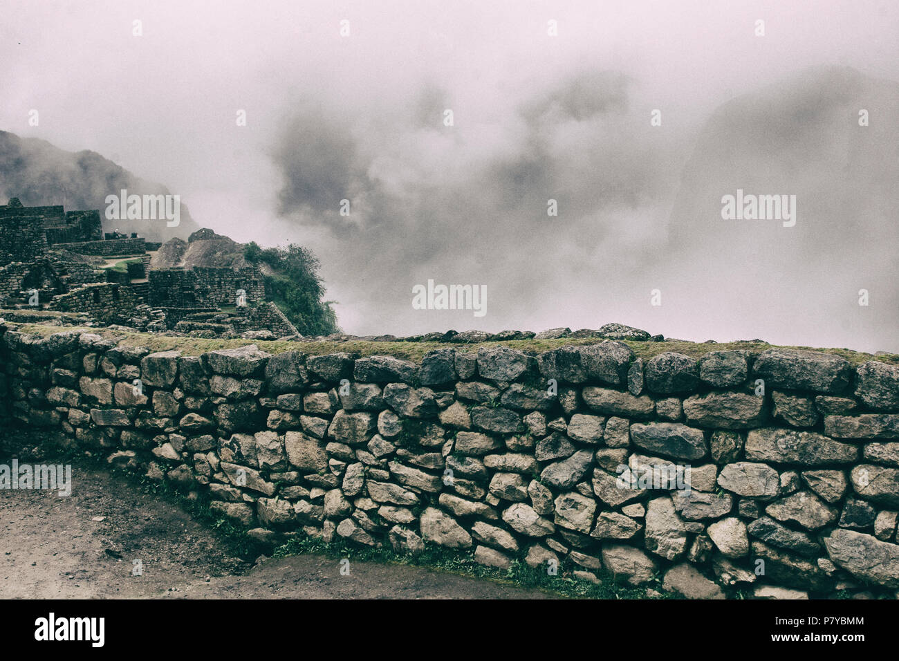 Safety walls at Machu Picchu Stock Photo - Alamy