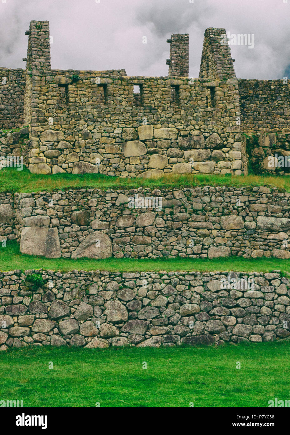 Layers of the Inca ruins in Machu Picchu Stock Photo - Alamy