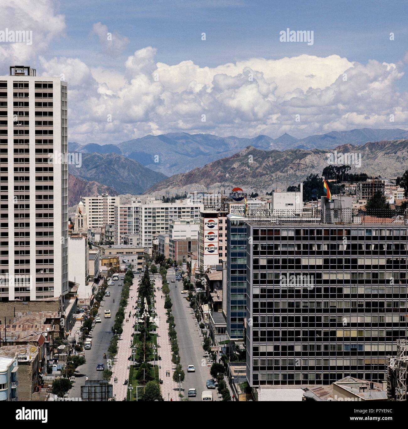 CENTRO DE LA CIUDAD. Location: EXTERIOR, LA PAZ, BOLIVIA Stock Photo