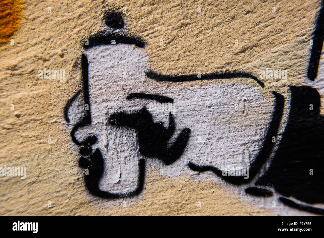 Graffiti spray can painted on a concrete wall Stock Photo - Alamy