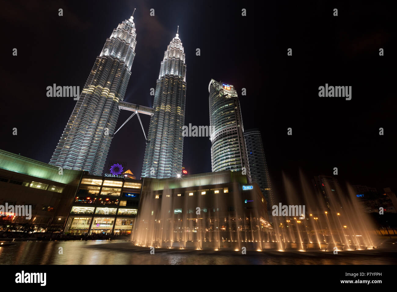 Petronas Twin Towers, Kuala Lumpur (Malaysia) by night Stock Photo