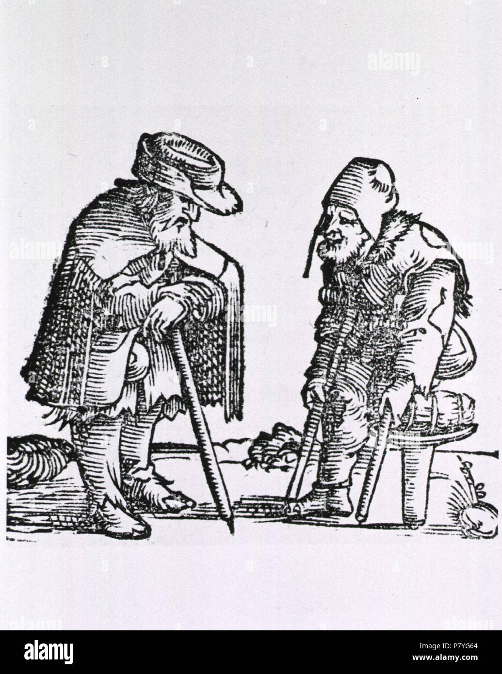 1577 or 1582 293 Old man with cane meets old man with one leg