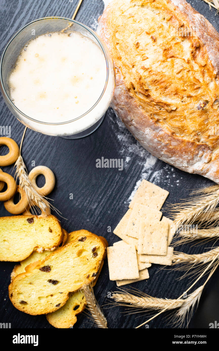 Wholegrain Bread from Whole Wheat, Rye and Flax Seeds, Wheat and Whole