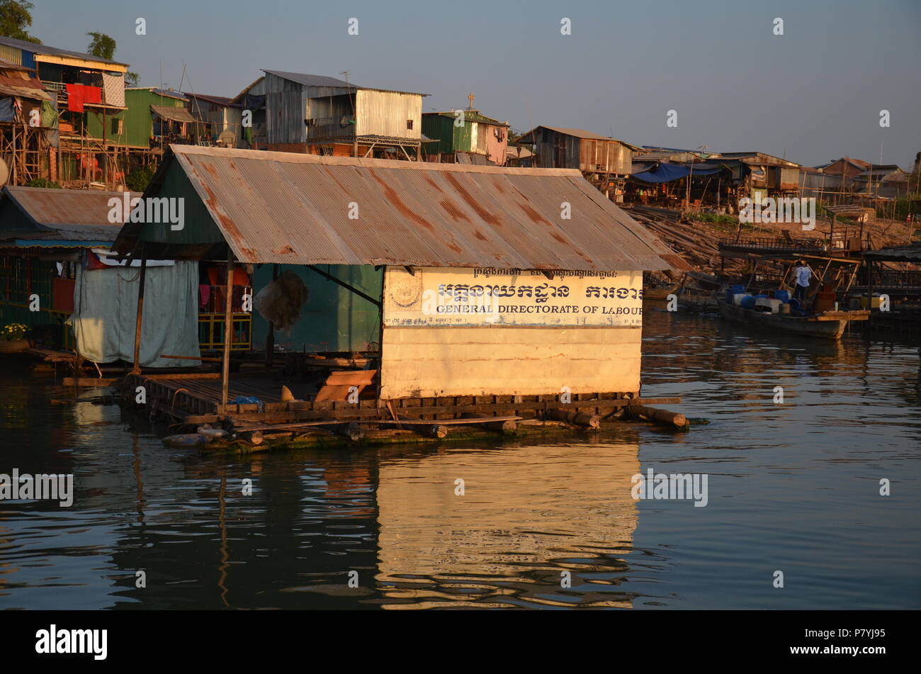 Labour directorate office on water in cambodia Stock Photo