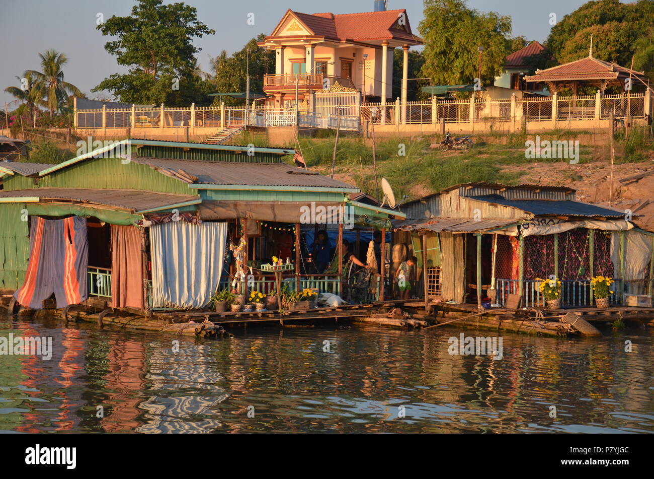 House on water in cambodia Stock Photo