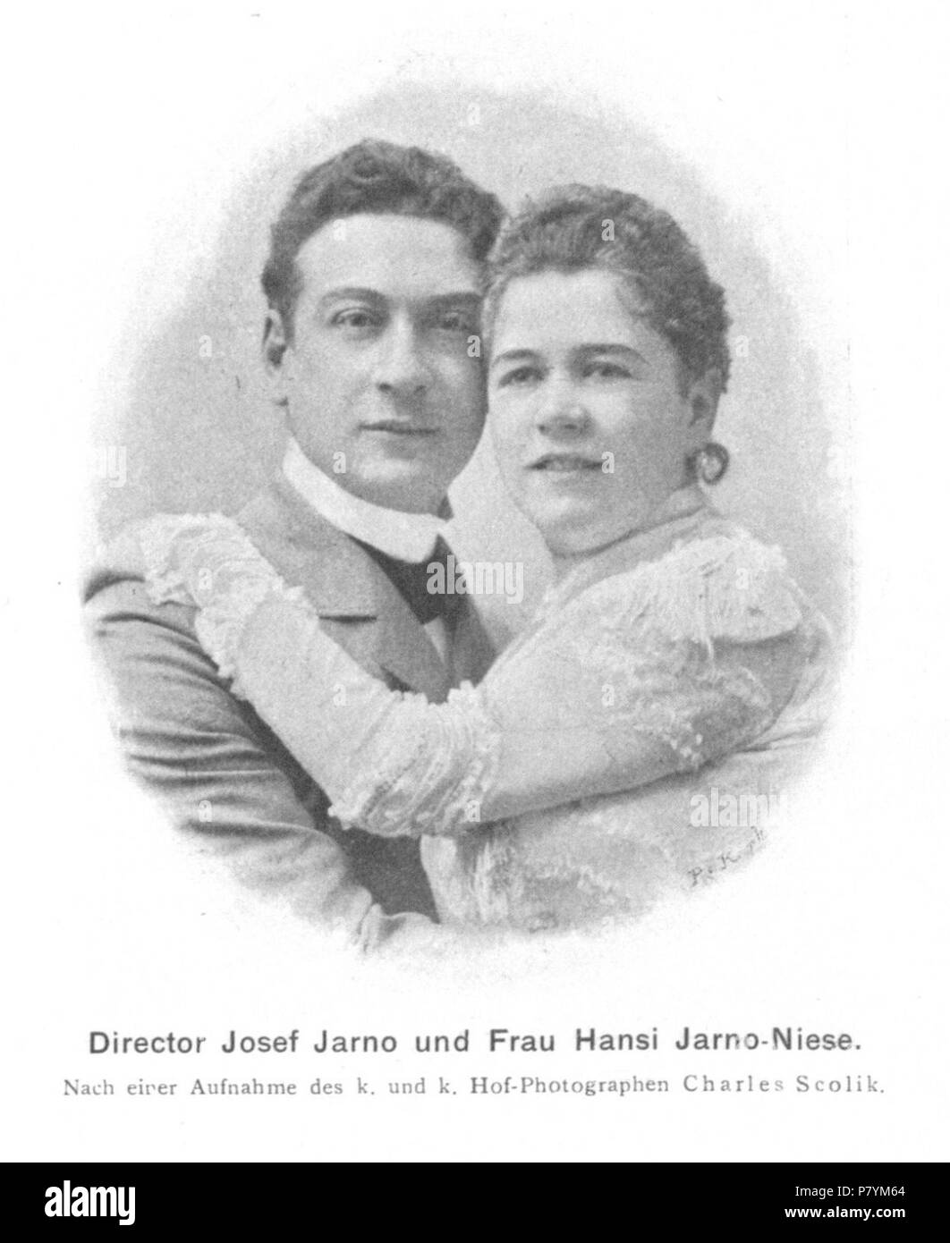 English: Double portrait of Josef Jarno (1866-1932), Austrian actor and theater director, with his wife Hansi Jarno-Niese (also an actress). 8 March 1900 222 Josef Jarno und Hansi Niese 1900 Scolik Stock Photo