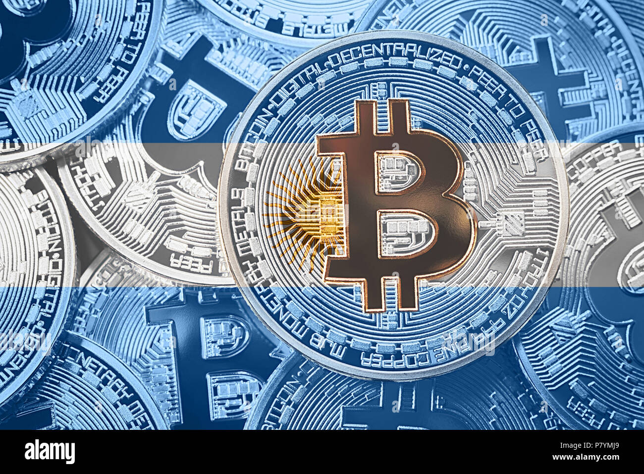 Stack of Bitcoin Argentina flag. Bitcoin cryptocurrencies concept. BTC  background Stock Photo - Alamy