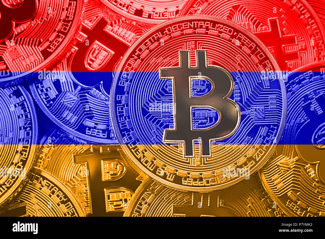 Stack of Bitcoin Armenia flag. Bitcoin cryptocurrencies concept. BTC  background Stock Photo - Alamy
