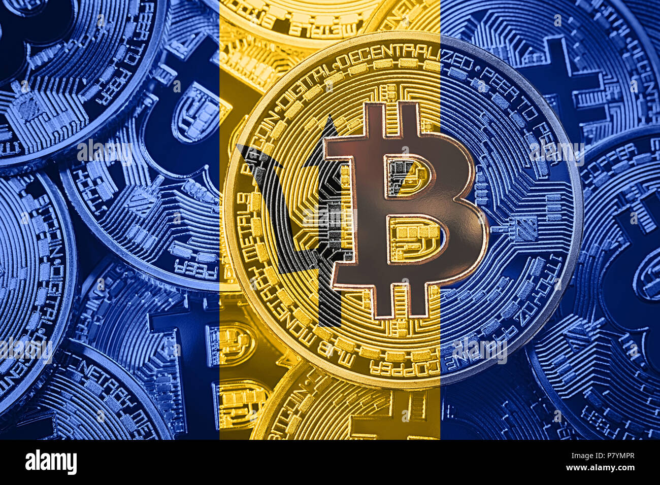 Stack of Bitcoin Barbados flag. Bitcoin cryptocurrencies concept. BTC  background Stock Photo - Alamy