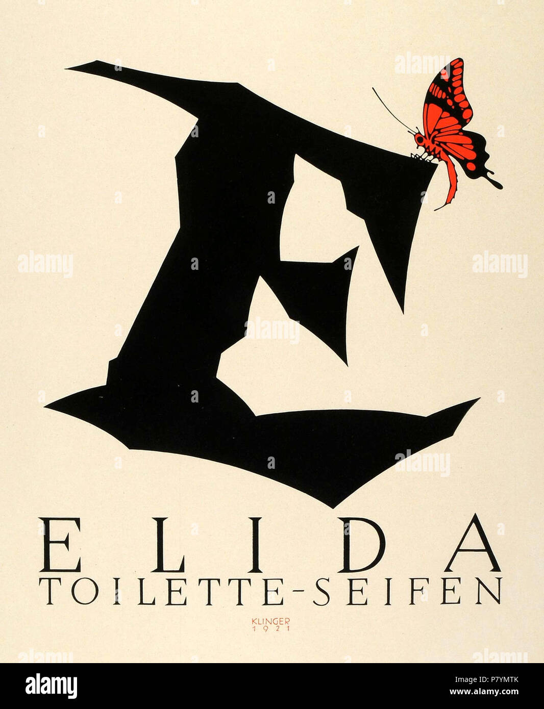 Deutsch: Plakat für 'Elida' Toilette-Seifen. English: Poster for 'Elida'  toilet soap. 1921 224 Julius Klinger-Elida-1921 Stock Photo - Alamy