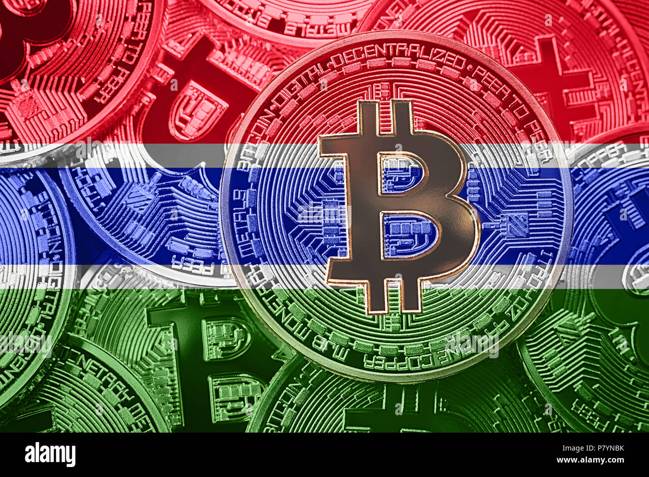 Stack of Bitcoin Gambia flag. Bitcoin cryptocurrencies concept. BTC  background Stock Photo - Alamy