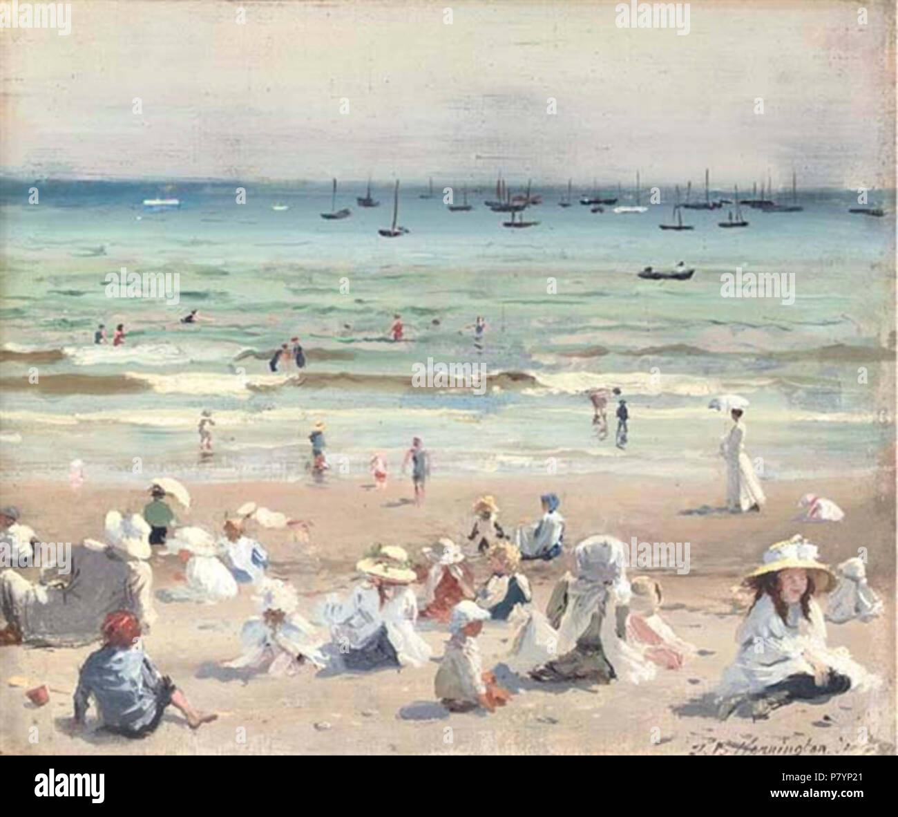 English: Babies beach . circa 1900 229 Kennington23 Stock Photo