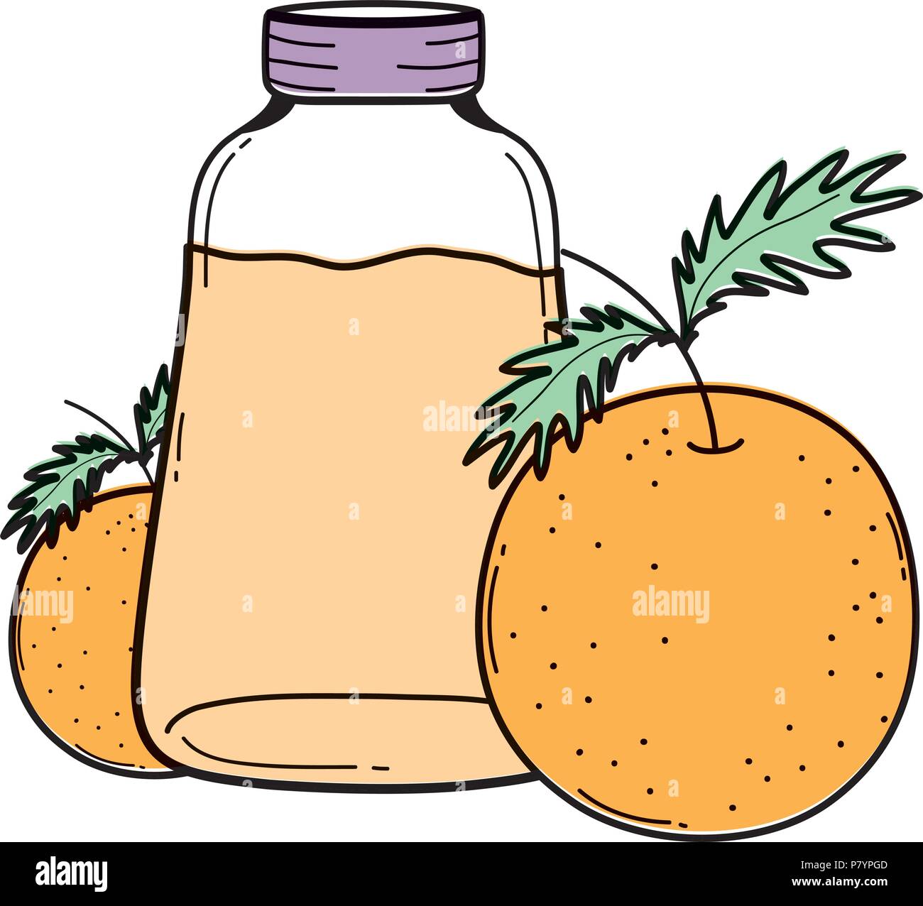 color healthy orange juice nutrition in the jar Stock Vector Image