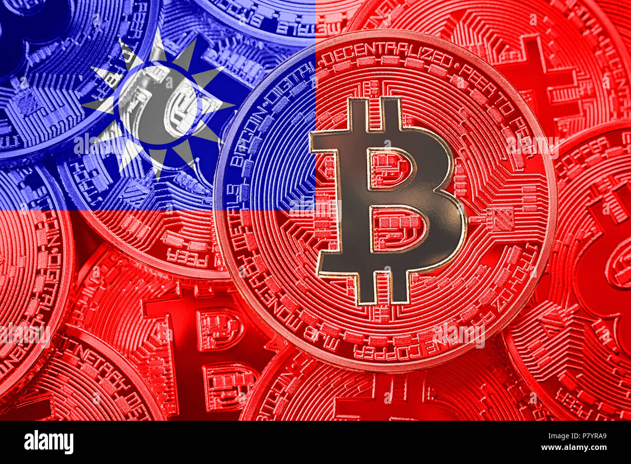 Stack of Bitcoin Taiwan flag. Bitcoin cryptocurrencies concept. BTC  background Stock Photo - Alamy
