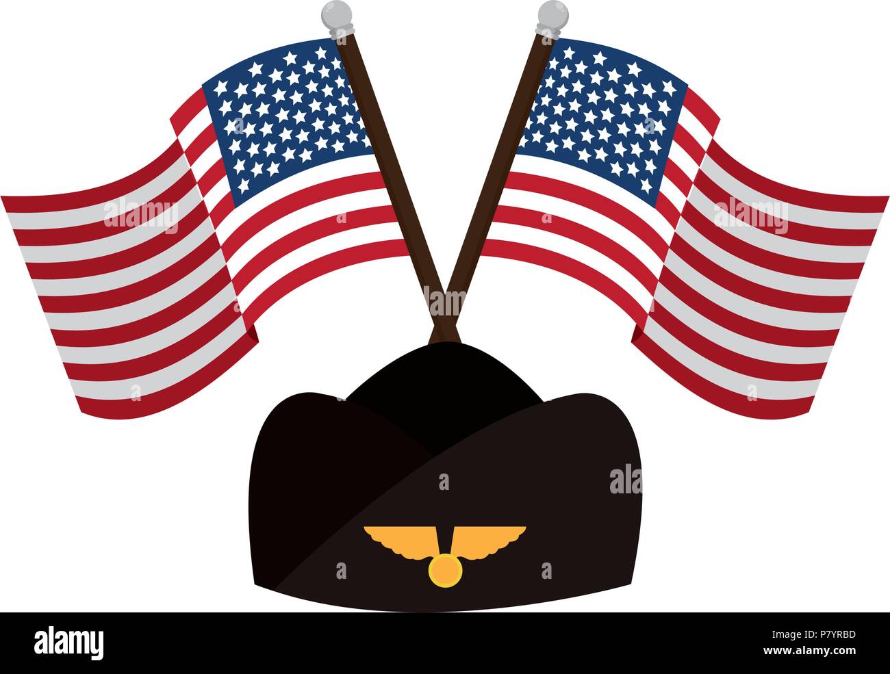 usa flags nation with stewardess hat Stock Vector Image & Art - Alamy