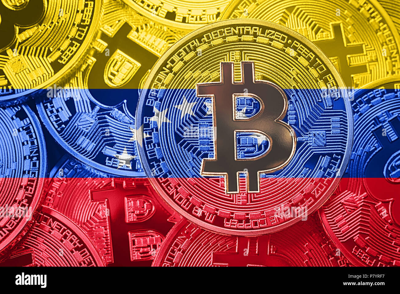 Stack of Bitcoin Venezuela flag. Bitcoin cryptocurrencies concept. BTC  background Stock Photo - Alamy