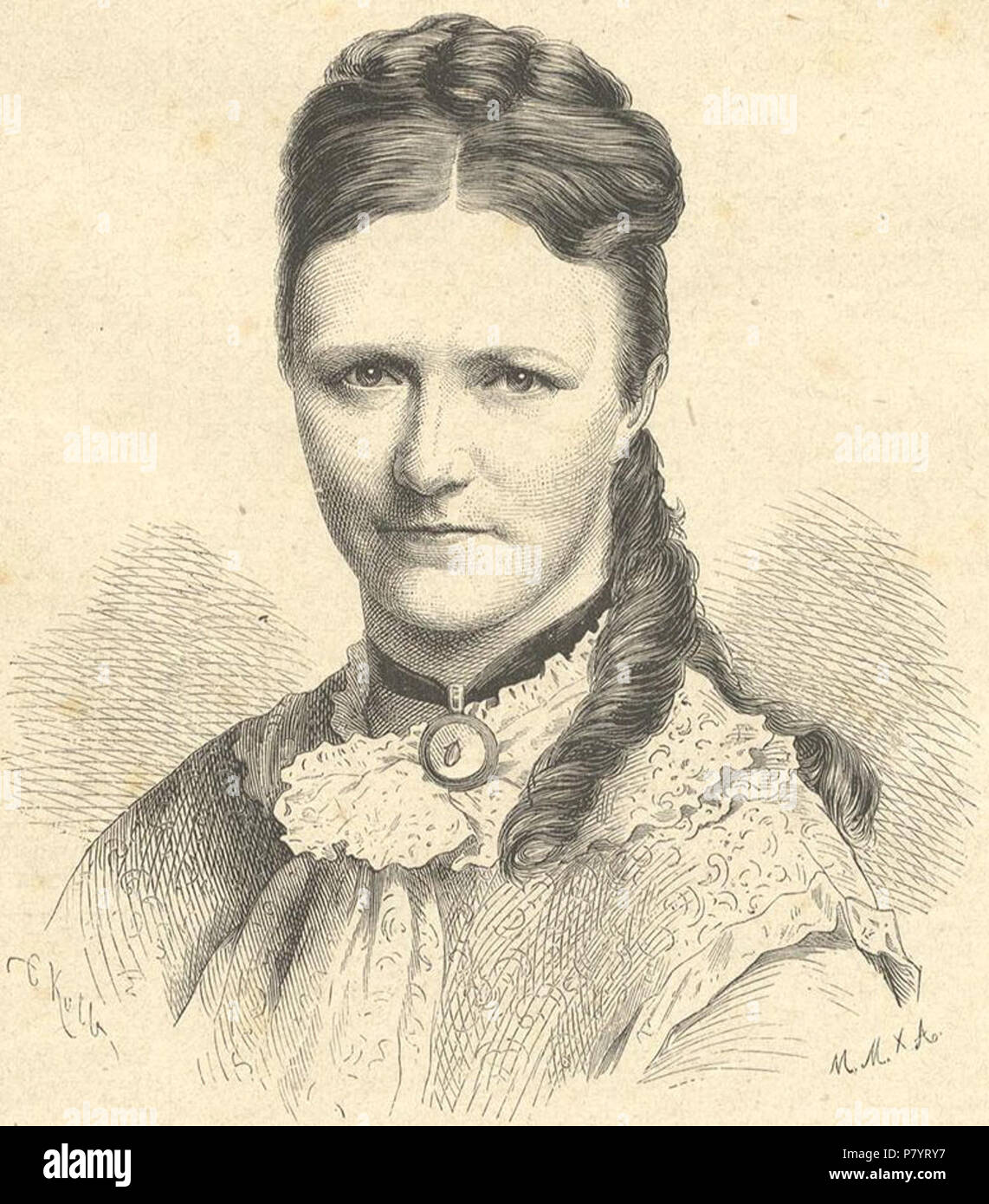 237 Königin Carola von Wasa um 1874 (Holzstich) Stock Photo