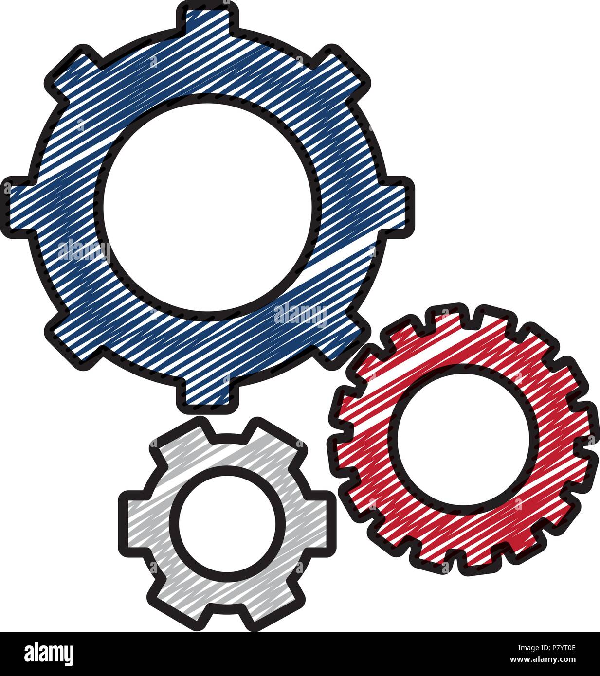 doodle engineering gears machinery industry proccess Stock Vector Image ...