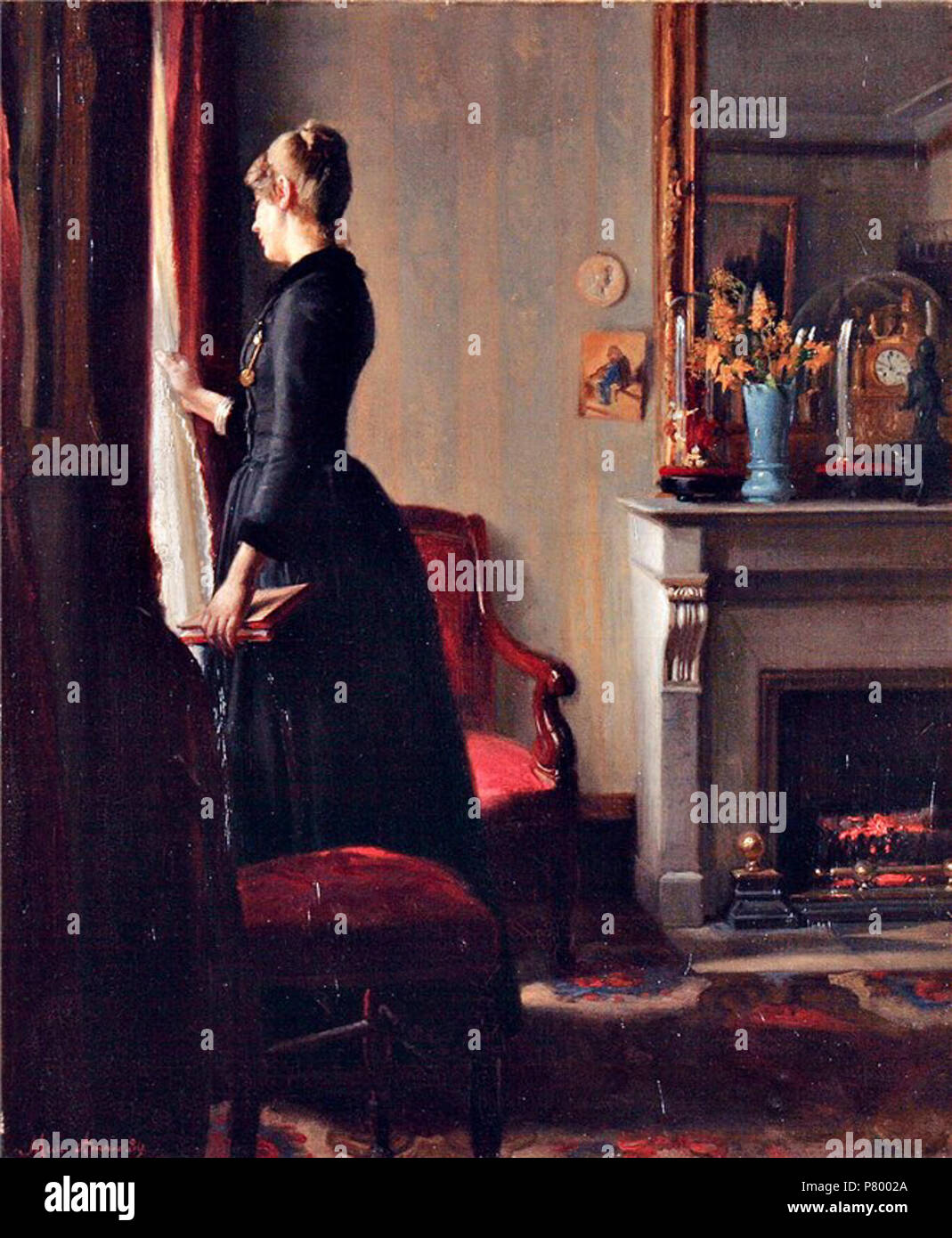 English: Marie Krøyer in Paris . 1889 259 Marie kroyer by michael ancher Stock Photo