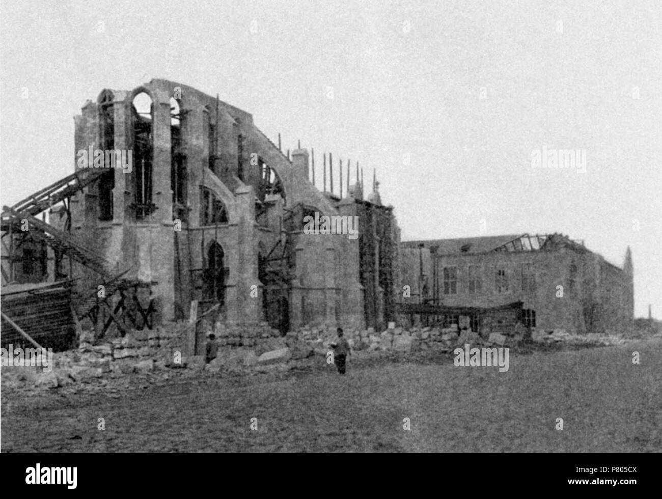 English: Church of the Blessed Virgin Mary's Immaculate Conception under construction. Baku. 1911 91 Church of the Blessed Virgin Mary's Immaculate Conception under construction Stock Photo