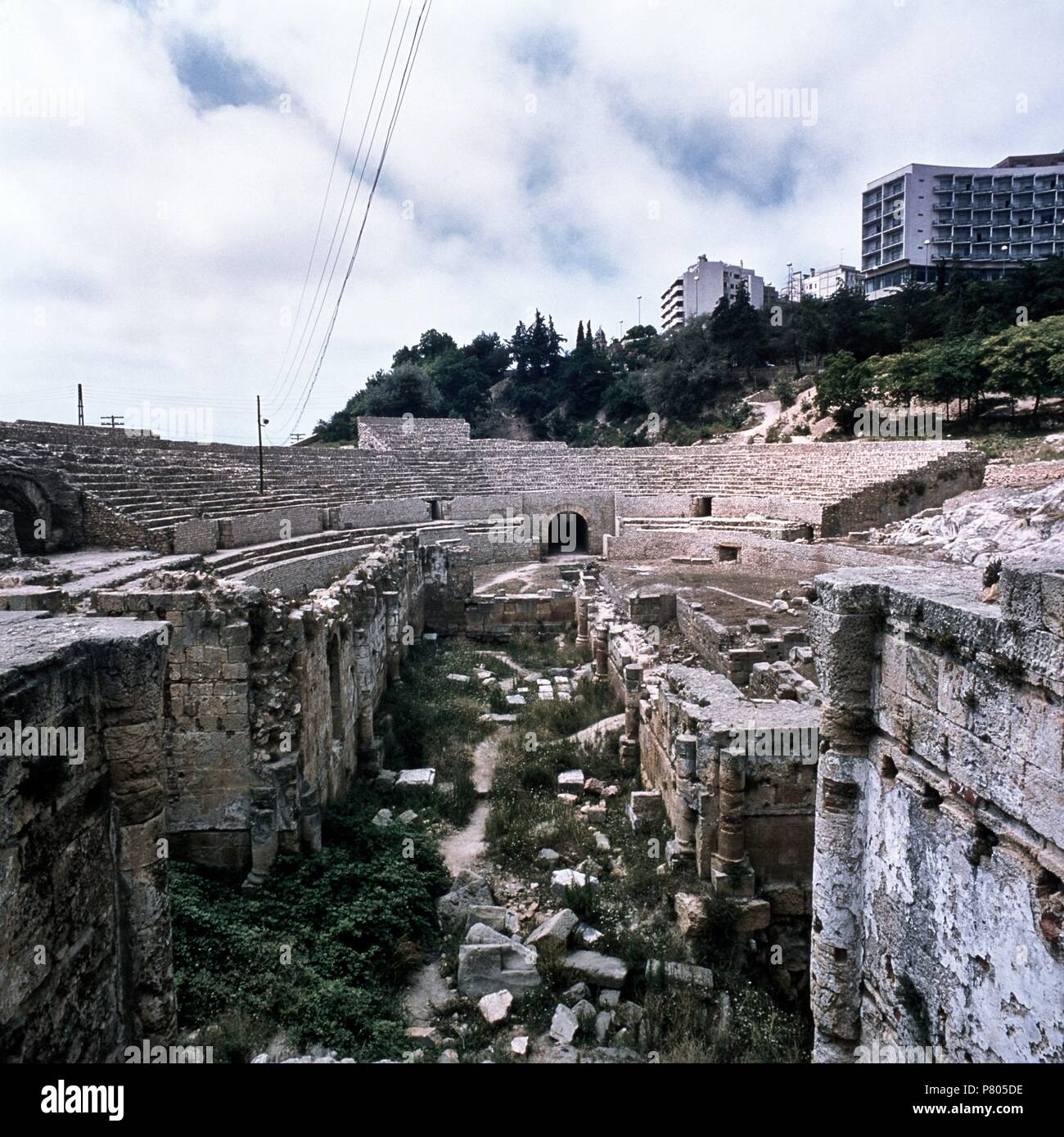Vista parcial de las ruinas. Anfiteatro romano. Tarragona.siglos II-III. Stock Photo