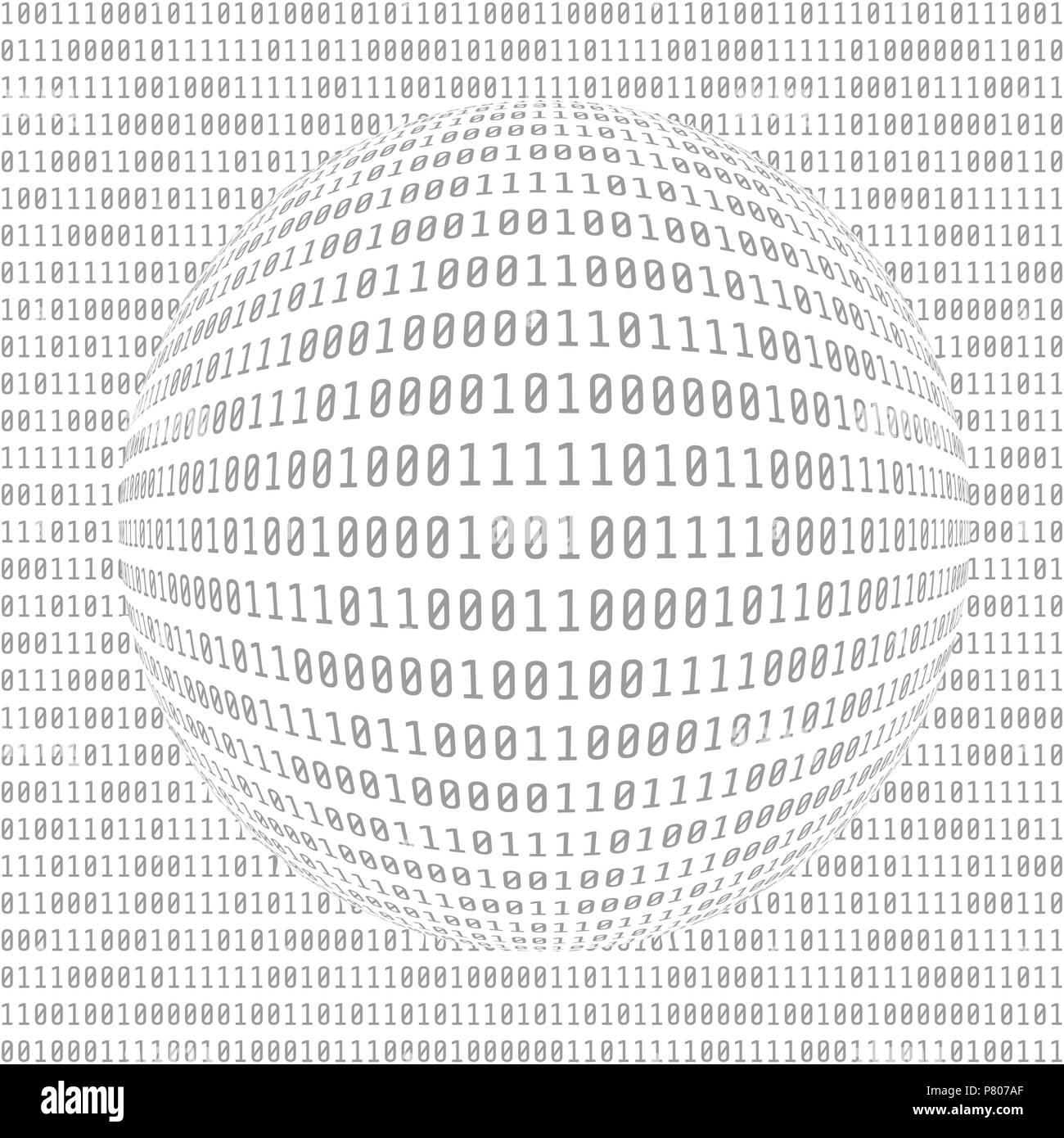 Binary Computer Code. Digital Data. Abstract Matrix Background.  Hacker concept. Vector Illustration Stock Vector