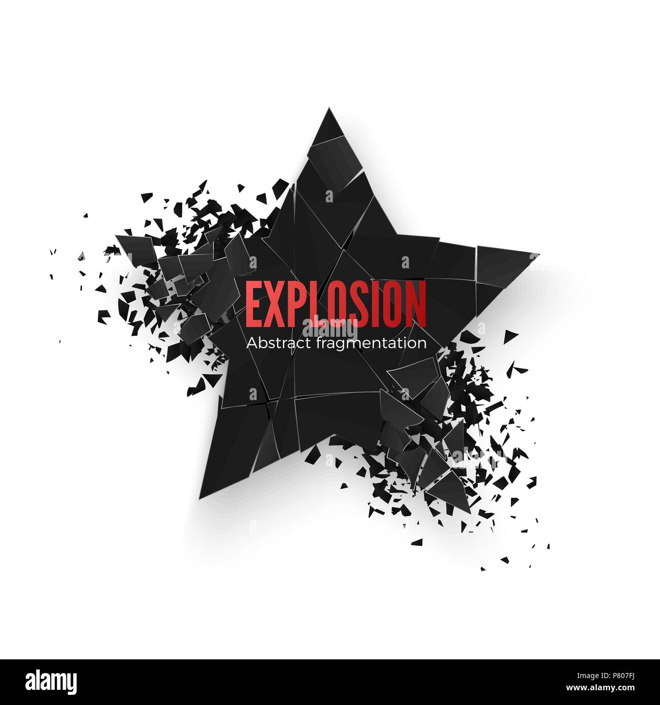 Geometric banner with space for text. Geometric background. Abstract explosion of black star shape. Vector illustration isolated on white Stock Vector