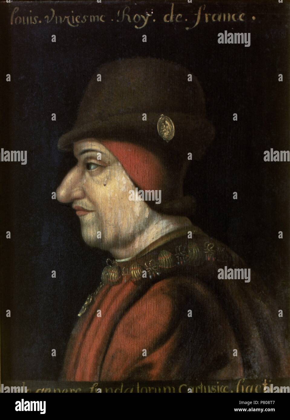 Louis XI of France (1423-1483), The Prudent. House of Valois. Portrait. Anonymous author. Stock Photo