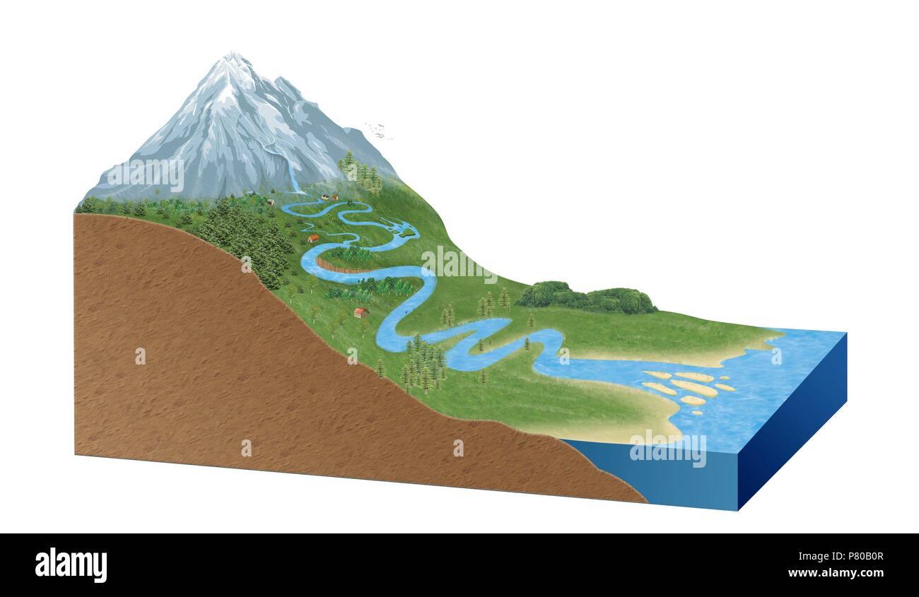 Parts of a river. Stock Photo