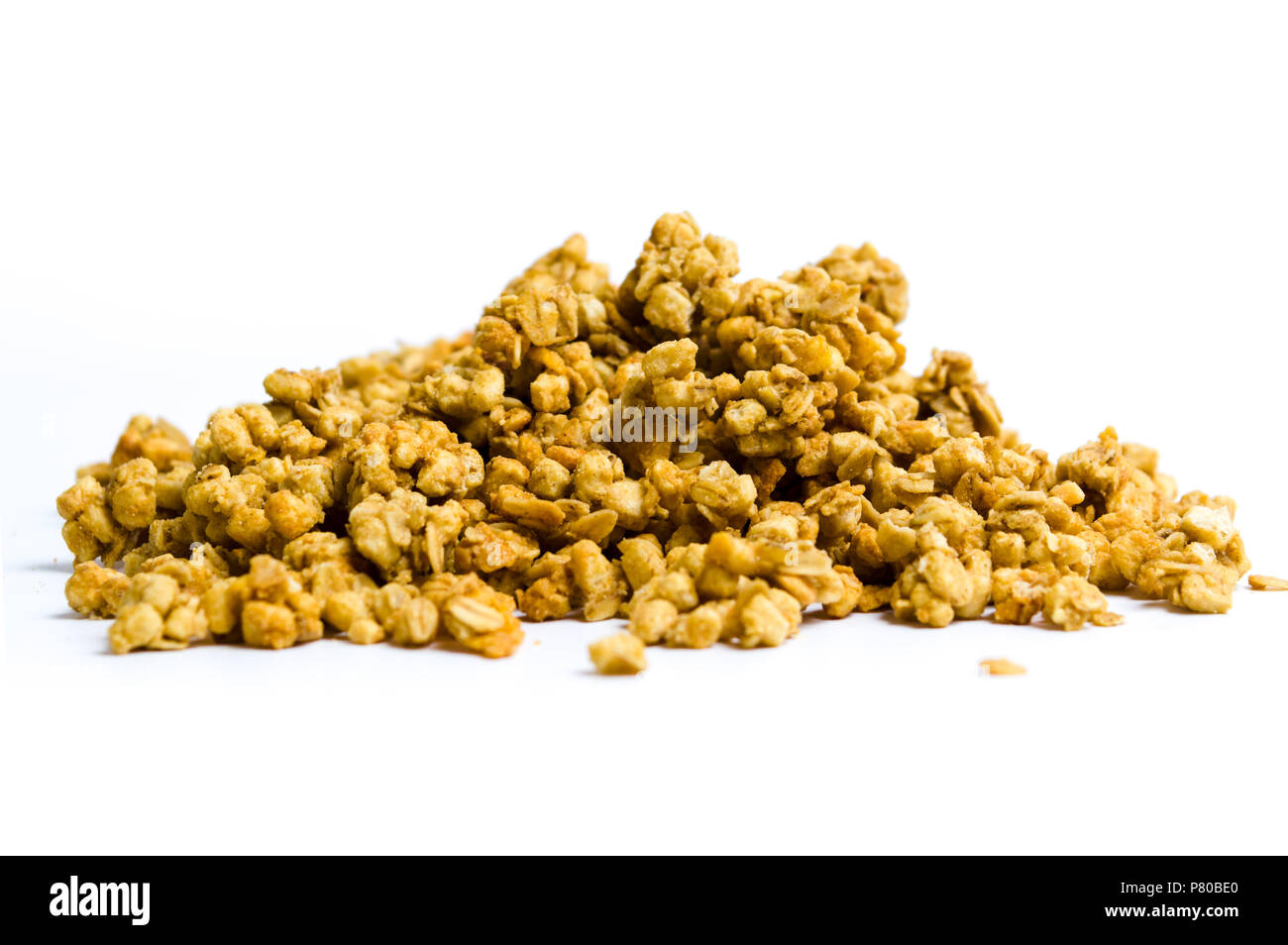 Muesli with peanuts on a pile, healthy food Stock Photo